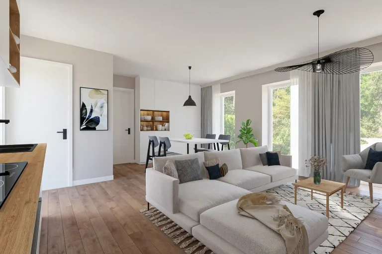 Woonkamer overzicht in huurwoning in Dongen